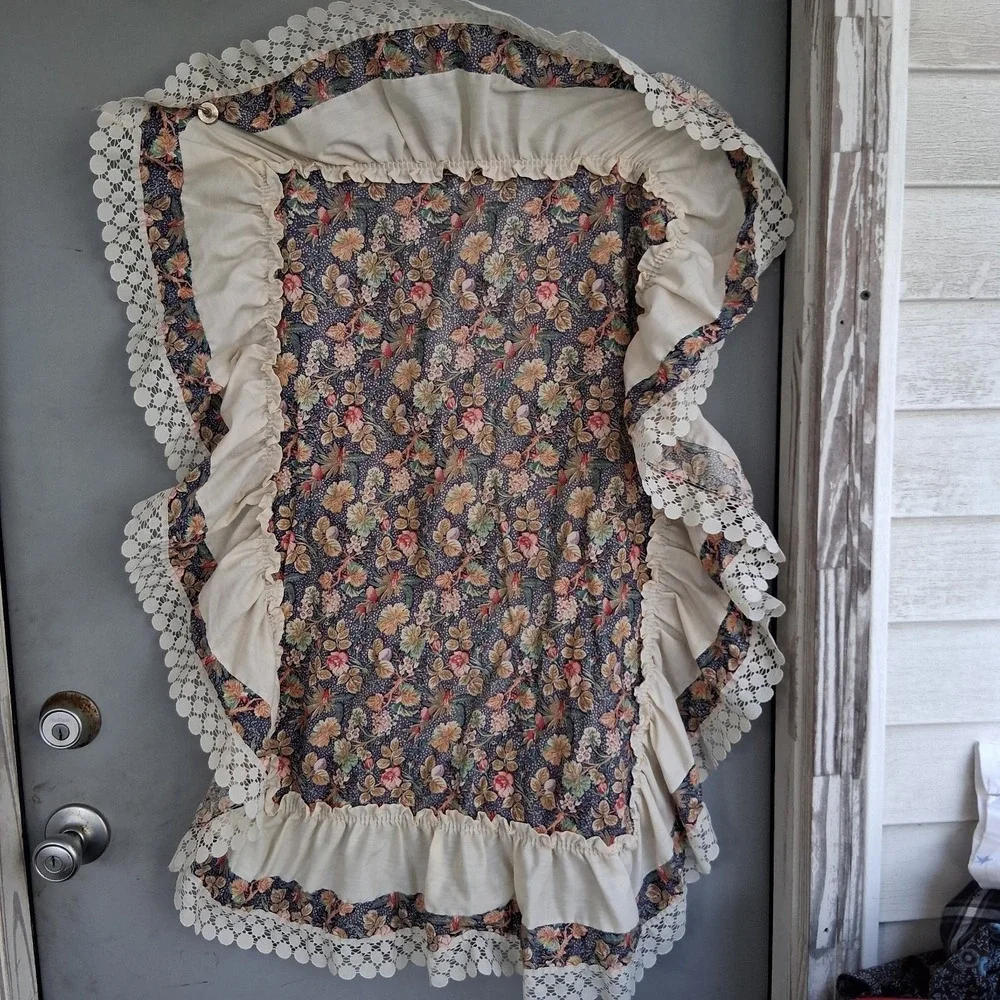 Vtg Concord Fabrics Cotton Blue Woodland Cottage Floral Pillow Sham Cottagecore